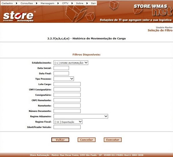 2.2.7(A,B,C,D,E) - HISTÓRICO DE MOVIMENTAÇÃO DE CARGA